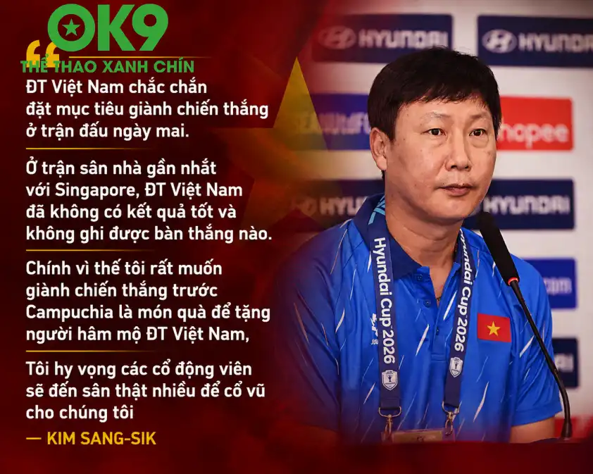 HLV Kim Sang-sik khẳng định ĐT Việt Nam hướng đến chiến thắng trước Campuchia HLV Kim Sang-sik khẳng định ĐT Việt Nam hướng đến chiến thắng trước Campuchia
